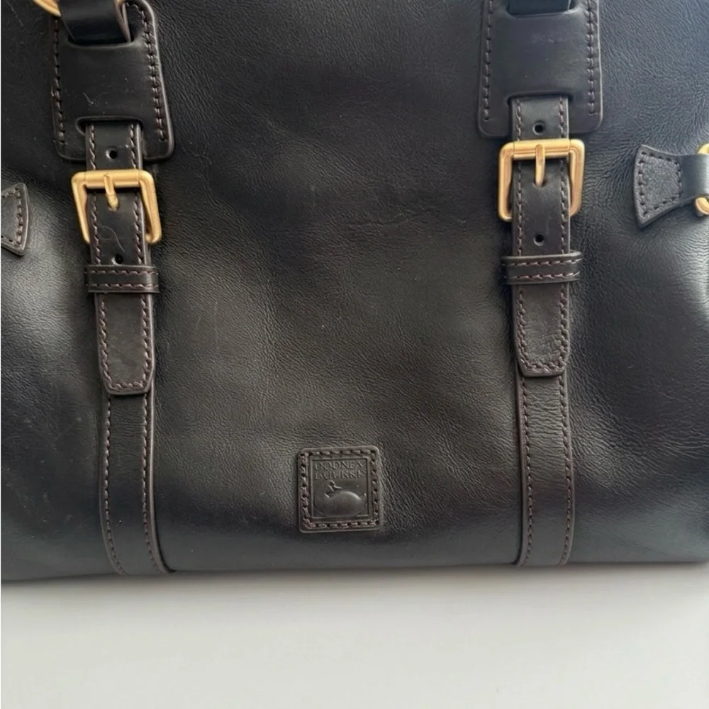 Dooney & better Bourke Forentine Domed Buckle Satchel Black Leather - Picture 3 of 8